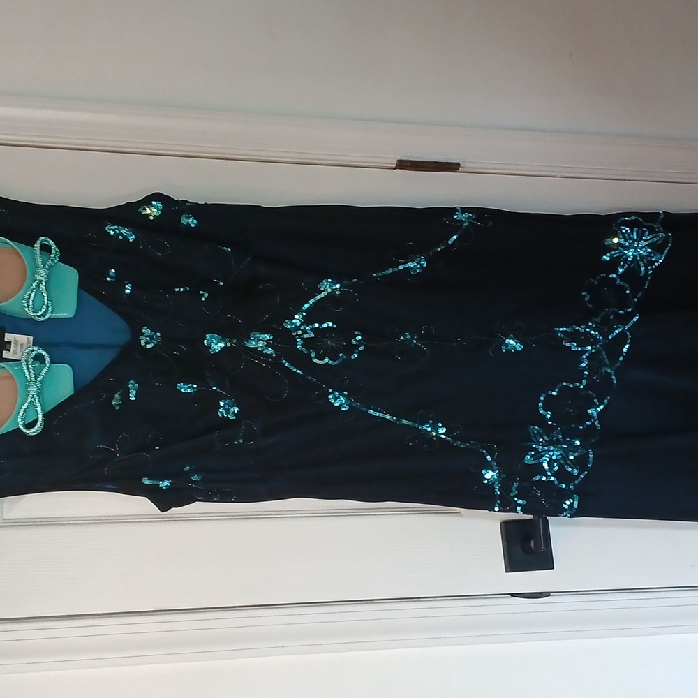 ONYX Nite Black Dress Sequin Blue 20